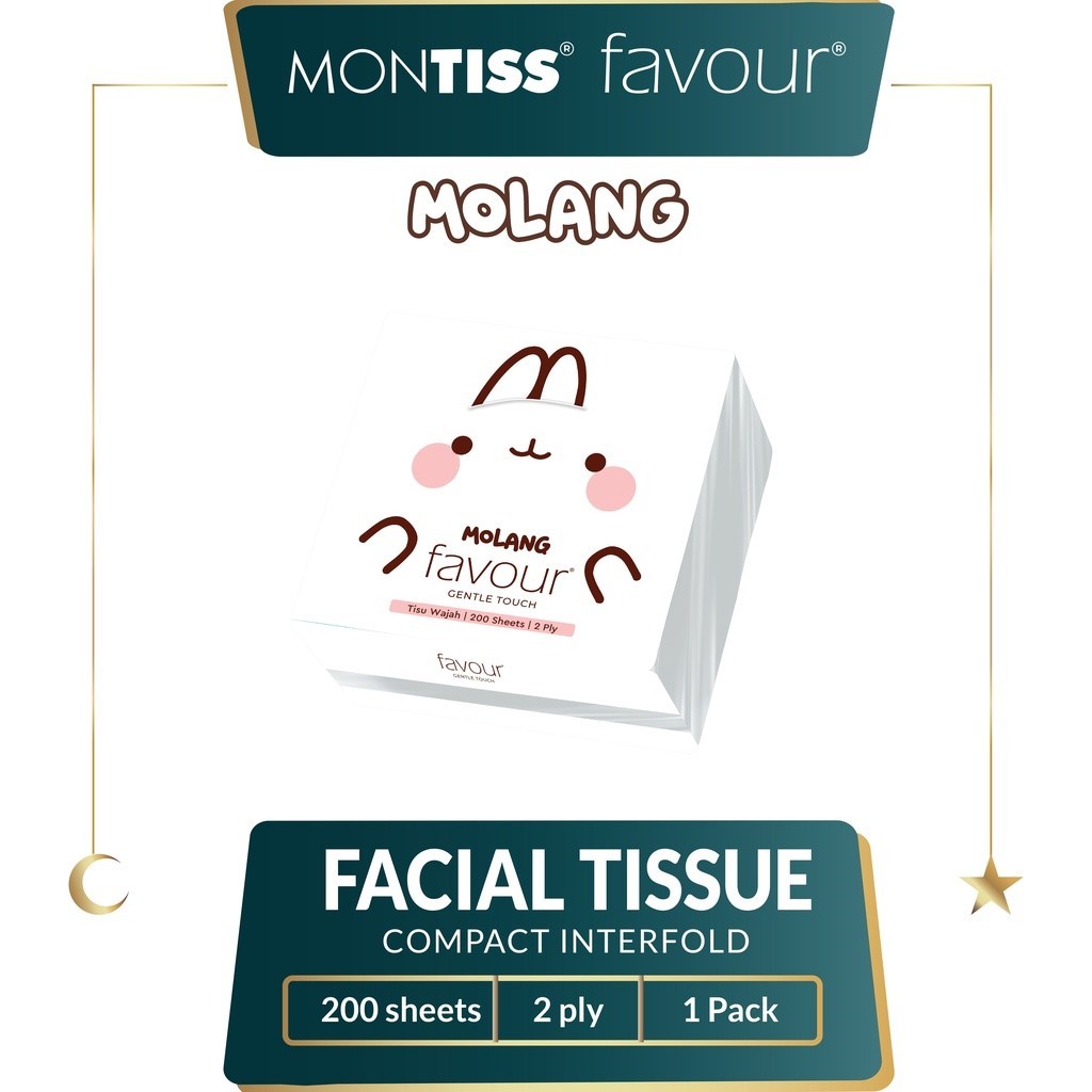 Jual Favour Molang Compact Interfold Tissue Tisu Wajah Serbaguna 200 ...