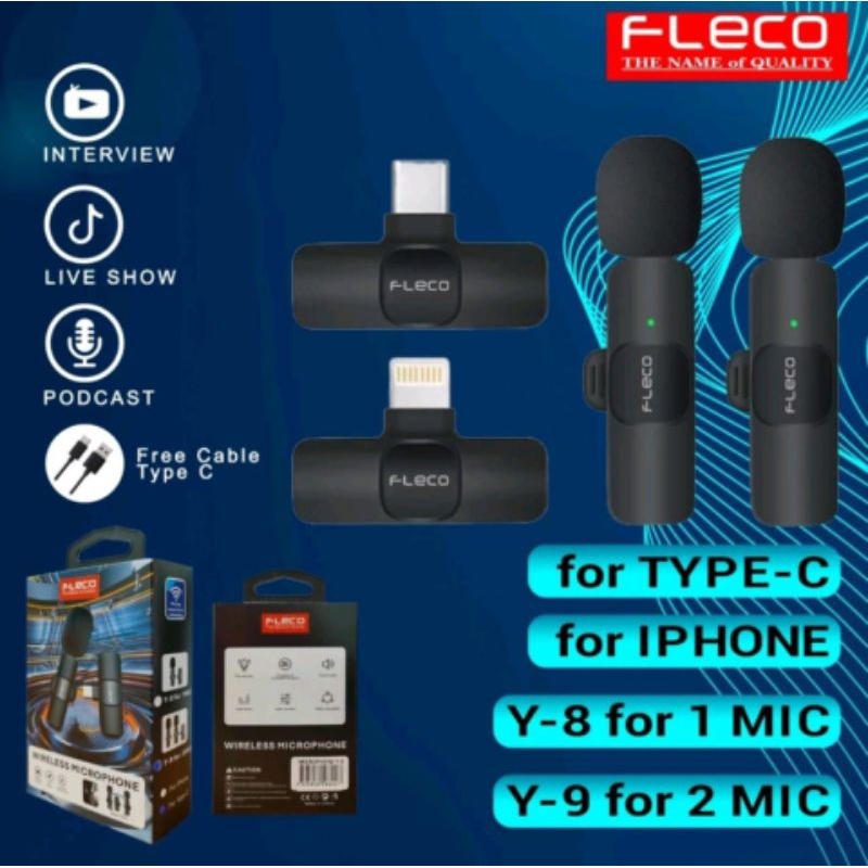 Jual MIC FLECO Y8 / Y9 TYPE-C TERLARIS | TERMURAH | ORIGINAL | Shopee ...