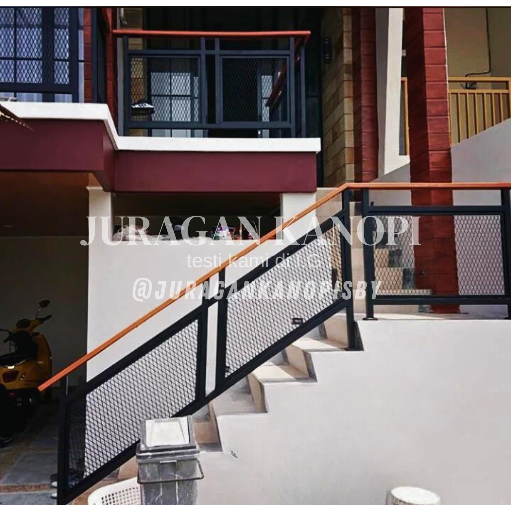 Jual Railing tangga besi minimais pegangan kayu | Shopee Indonesia