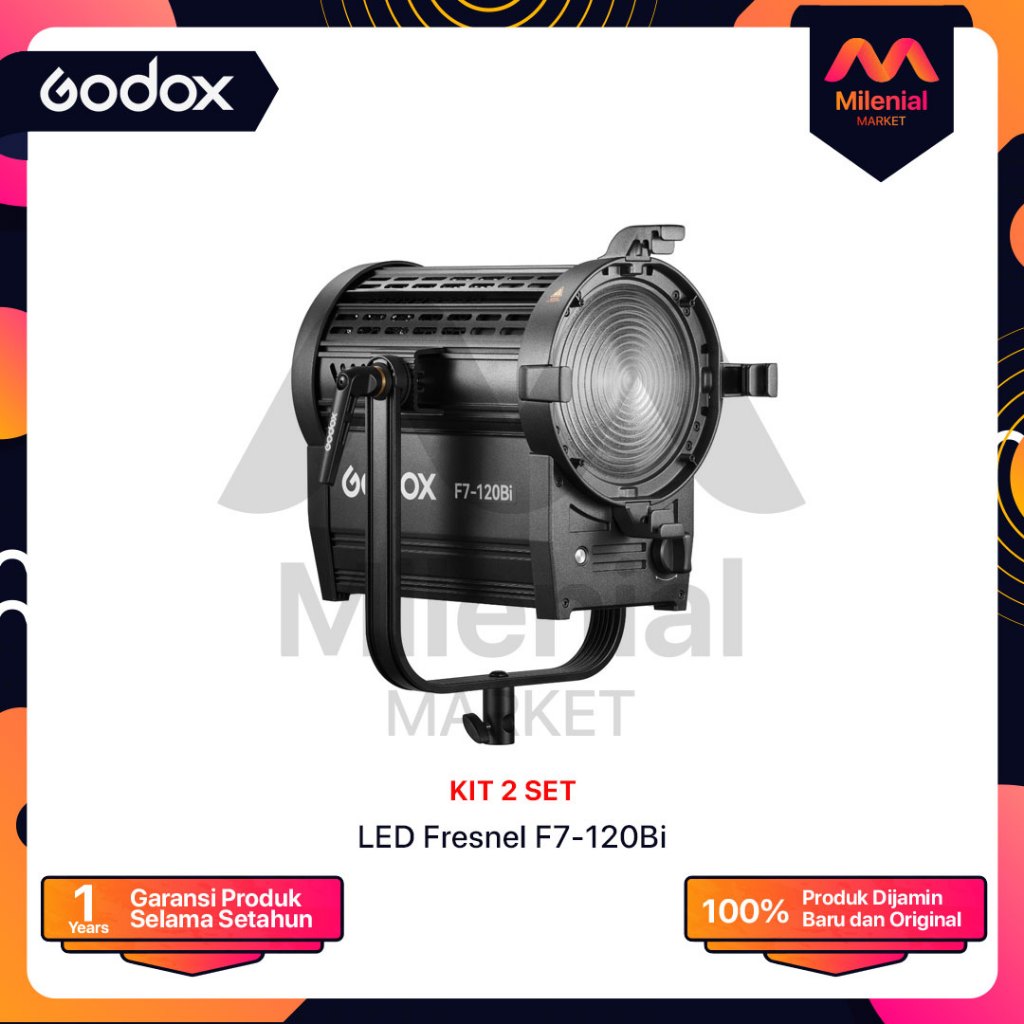 Jual Godox F7-120Bi Bi-Color K2 LED Fresnel Light (Stand Mount) F7 ...