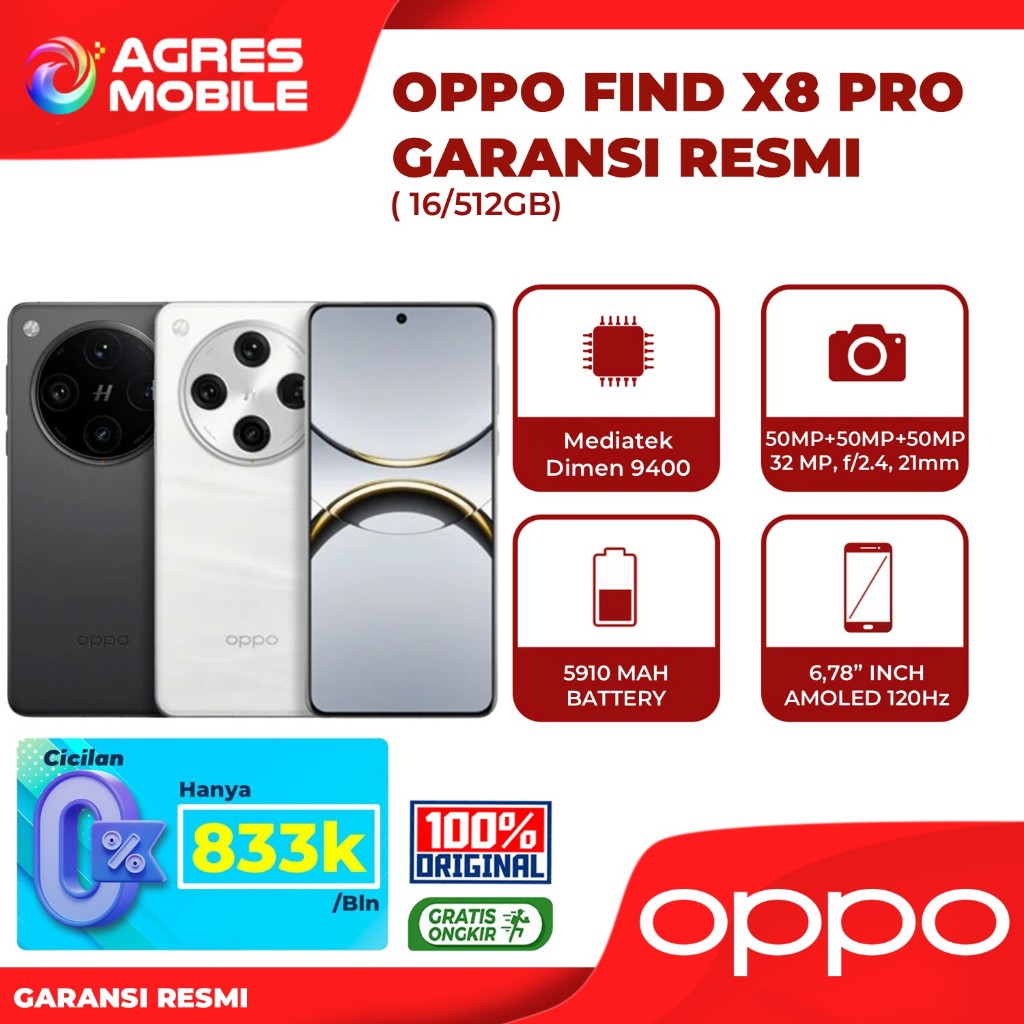 Jual Oppo Find X8 Pro 5G Dimensity 9400 120Hz 5910mAh 80W IP68/69 ...