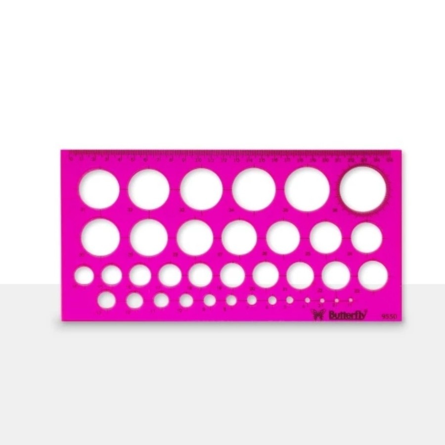 Jual Mal Lingkaran Bulat Butterfly BT 9550 - Template Round Ruler untuk ...