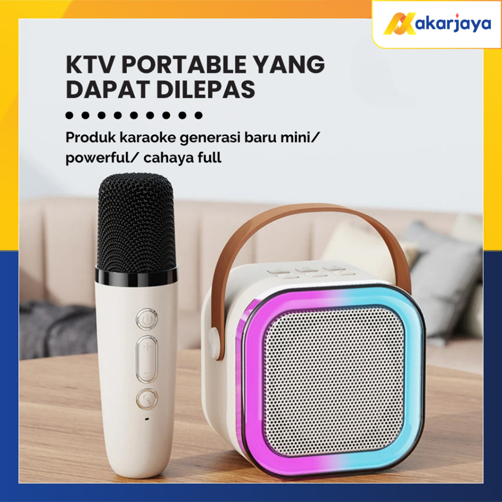 Jual Speaker Mini Karaoke Portable K12 dengan Mic Wireless Bluetooth TF ...