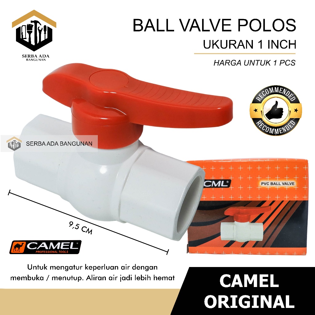 Jual SAB STOP KRAN BALLVALVE CAMEL PVC BOLA 1/2