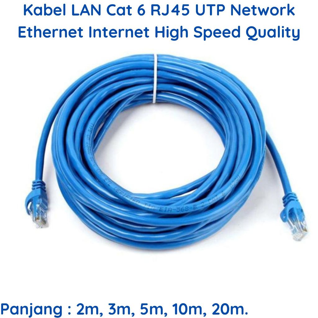Jual Kabel LAN Cat 6 RJ45 UTP Cat6 Lengkap Dengan Plug Langsung Siap ...