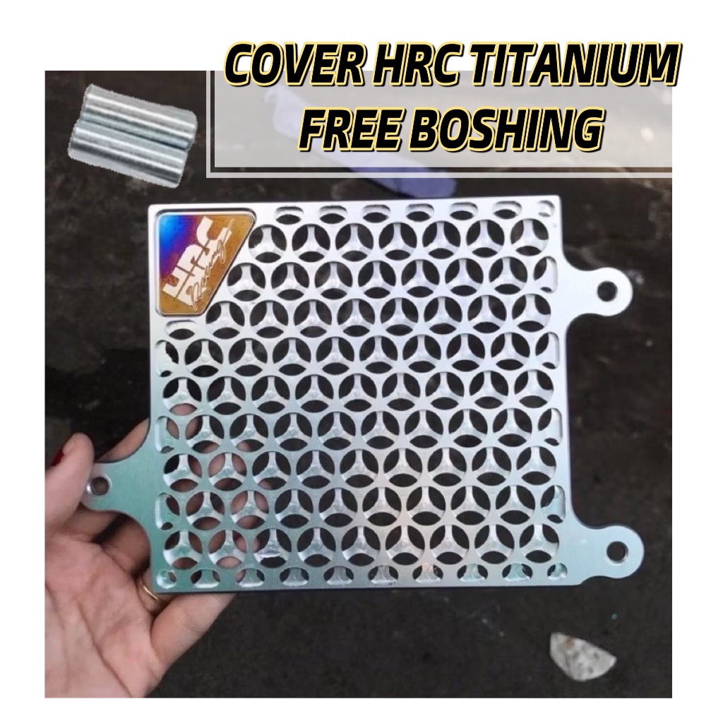 Jual COVER RADIATOR HRC SILVER ALUMUNIUM EMBLEM TITANIUM HONDA VARIO ...