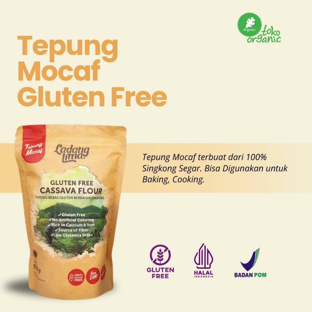 Jual Ladang Lima Gluten Free Cassava Flour (500gr) Tepung Singkong