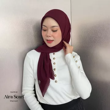 Radwah Aira Scarf Hijab Segi Empat Polos Voal Anti Air Hijab Segi Empat