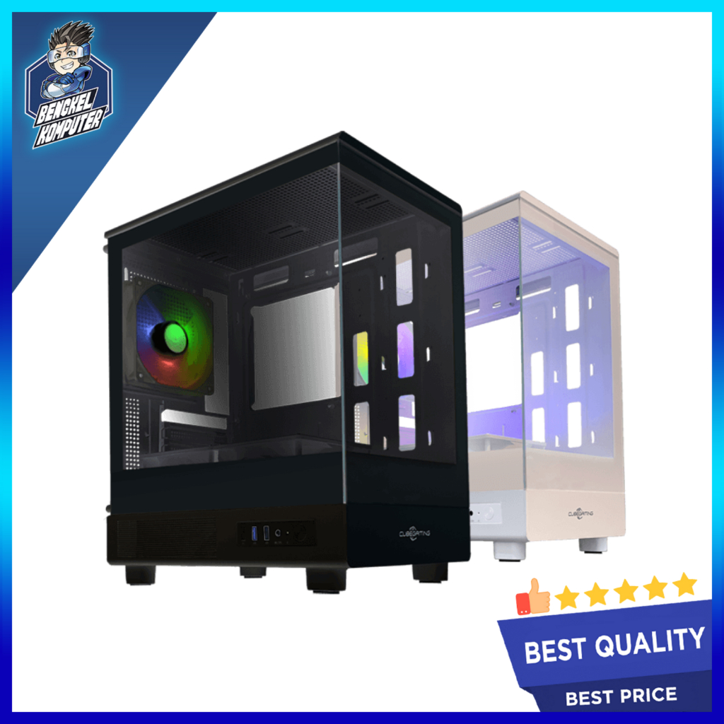 Jual CASING PC CUBE GAMING MOFEN WHITE/BLACK INCLUDE 3 FAN | Shopee ...