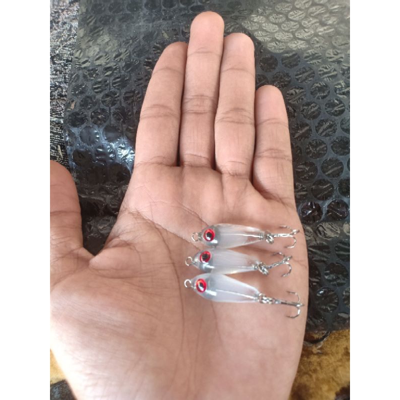 Jual swimmer upil bening 2,5cm / umpan casting hampala / swim bait ...