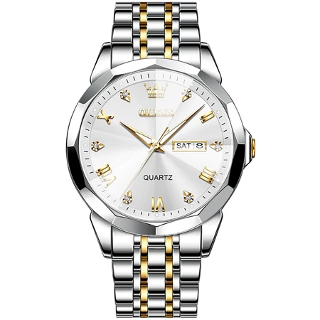 RK003 OLEVS Jam Tangan Pria Anti Air Original Stainless Steel Luminous Men Watch Analog Model 9935