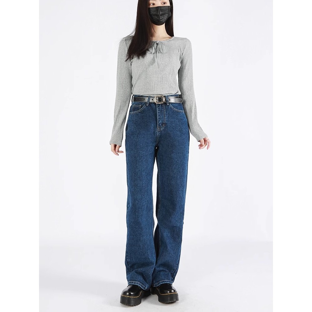 Celana Jeans Wanita Highwaist Model Kulot Losse foto 2