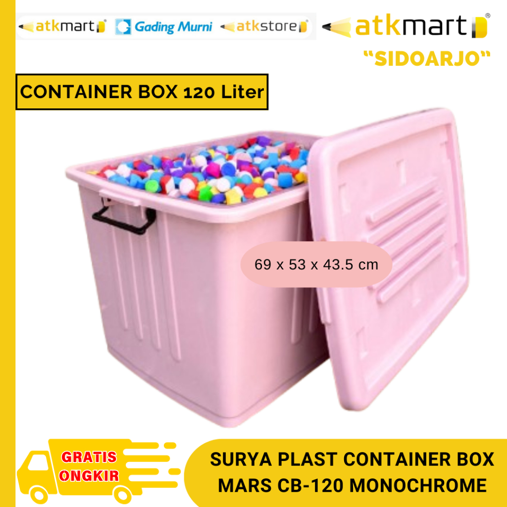 Jual SURYA PLAST CONTAINER BOX 120 Liter MARS CB-120 MONOCHROME ...