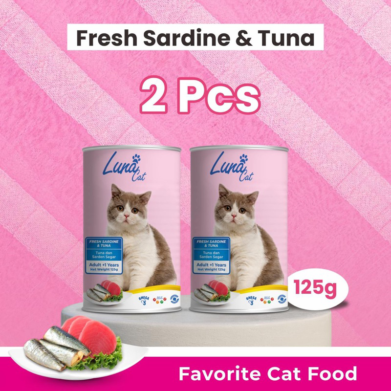 Visual Reference: Jual Luna Cat Food Fresh Sardine Tuna 125Gr Kaleng Kecil