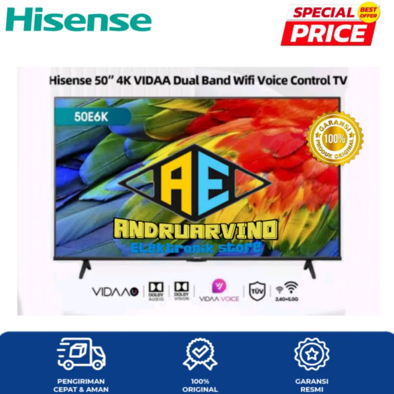Jual HISENSE UHD SMART TV 50E6K - 50 inch Vidaa Smart 4K UHD TV ...