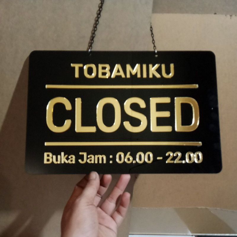 Jual Open Closed + Custom Nama Toko / Usaha / Resto Sign In Acrylik ...