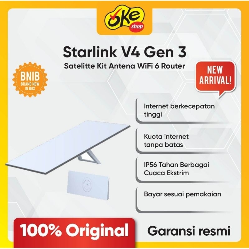 Jual Starlink V4 Gen 3 - Garansi Resmi Indonesia 