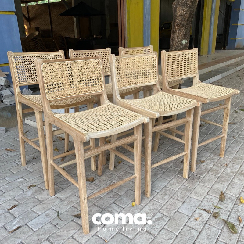 Jual Kursi Bar Jati Anyaman Rotan / Bar Stool / Kursi Cafe Bar | Shopee ...