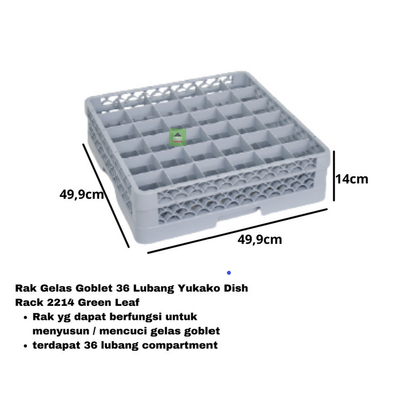 Jual 49x49x14 Keranjang Gelas 36 Lubang Green leaf 2214 Yukako Dish ...