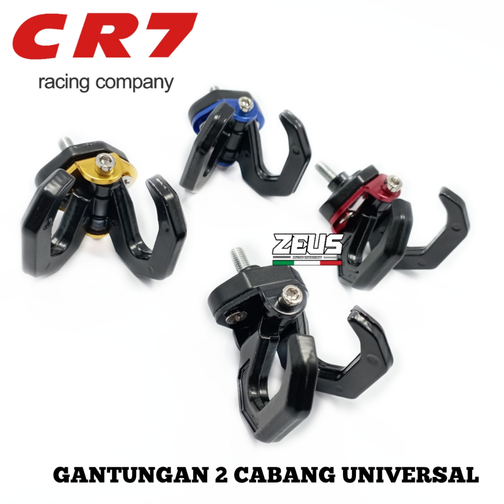 CR7-Gantungan Barang Motor Matic Cabang Full Besi Gantungan 2 Cabang Full CNC Gantungan Model Cabang Universal