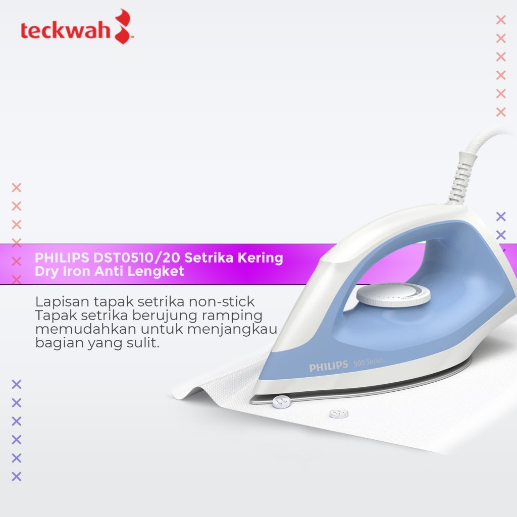 Jual PHILIPS DST0510/20 Setrika Kering Dry Iron Anti Lengket | Shopee ...