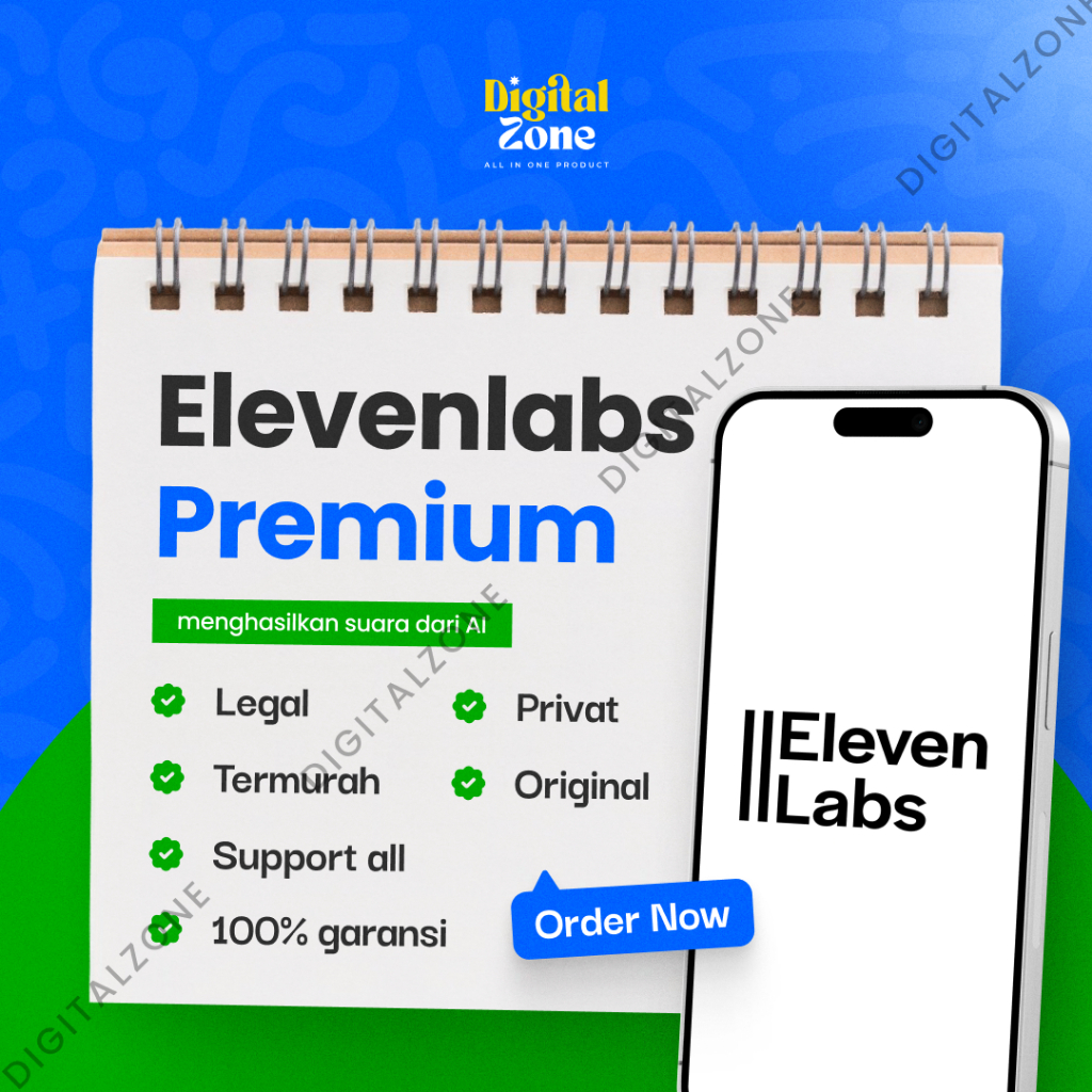 Jual ELEVENLABS AI Voice Cloning Premium 1 Bulan Private Bergaransi