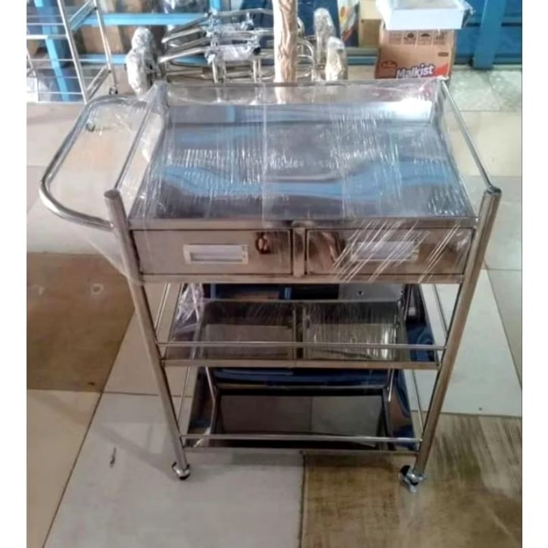 Jual Troli Instrumen 3 Susun 2 Laci Stainless - Trolley Instrument 3 ...