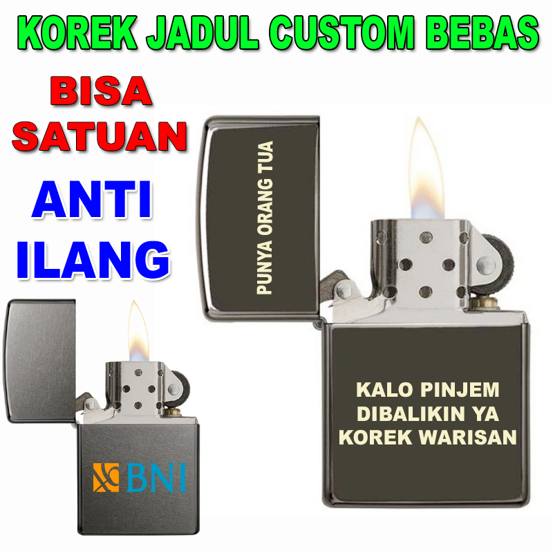 Jual Korek api model zippo / korek jadul / korek custom logo / korek ...