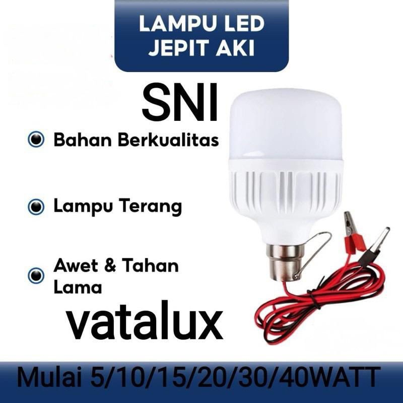 Jual Lampu Bohlam LED DC 12v 5watt 10watt 15watt 20watt Colok Aki ...