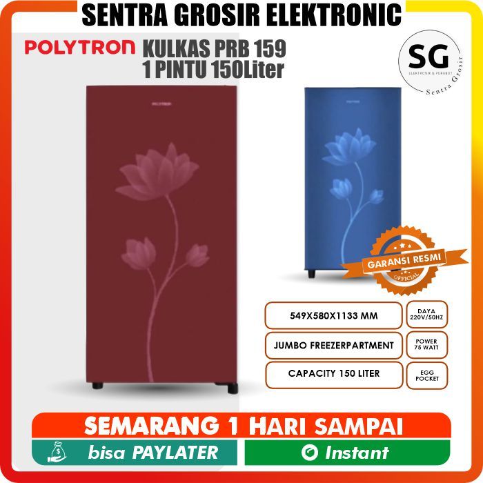 Jual KULKAS POLYTRON PRB 159 LEMARI ES 1 PINTU PRB159 PRB 159 B ...