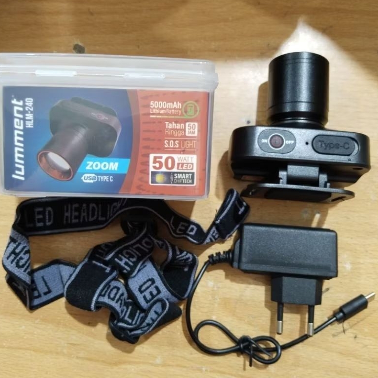 Jual Senter Kepala Zoom 50Watt LUMMENT HLM-240/Head Lamp/Senter Kepala ...