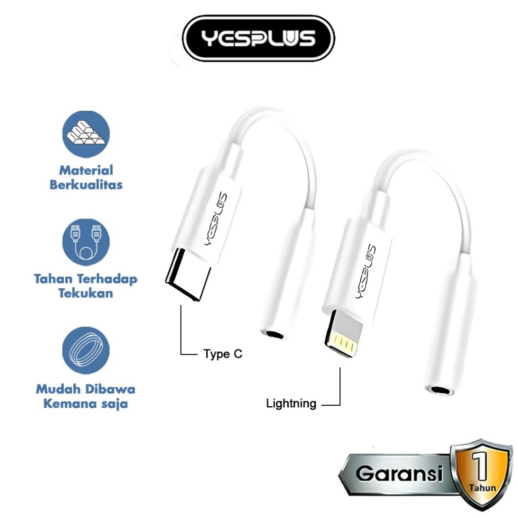 Jual Converter Handsfree YESPLUS YS-1406 Lighting To 3.5MM/Type-C To 3 ...