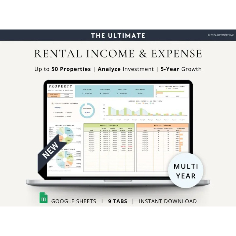 Jual Rental Property Bookkeeping Landlord Template Rental Income ...
