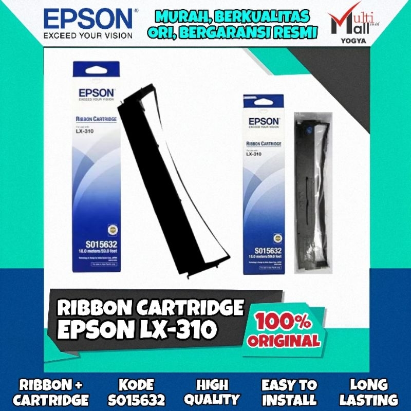 Jual Epson Ribbon LX-310 Cartridge + Pita Printer Epson LX310 (S015632 ...
