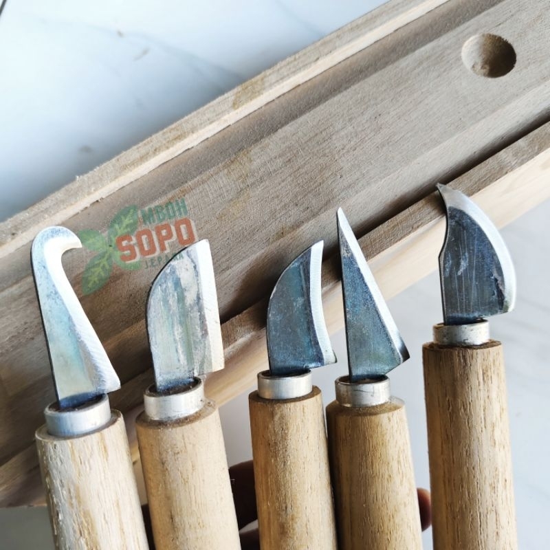 Jual Set Pisau Raut, 5 Pcs Pisau Ukir dan Kerajinan Plus Kotak Kayu ...