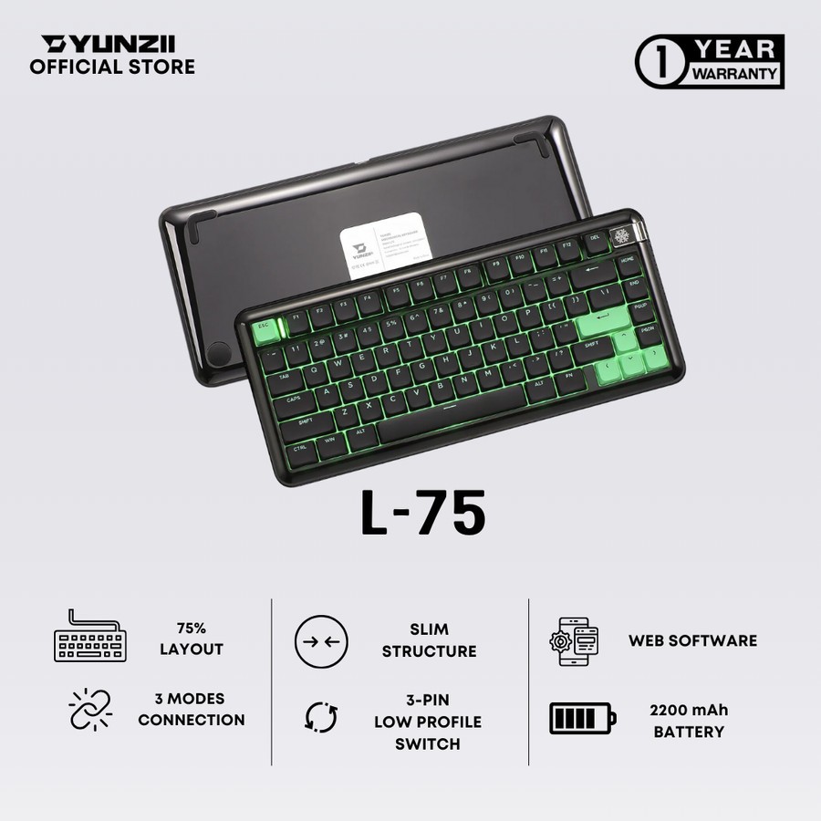 Jual Yunzii L75 / L-75 Low Profile Wireless Mechanical Keyboard ...