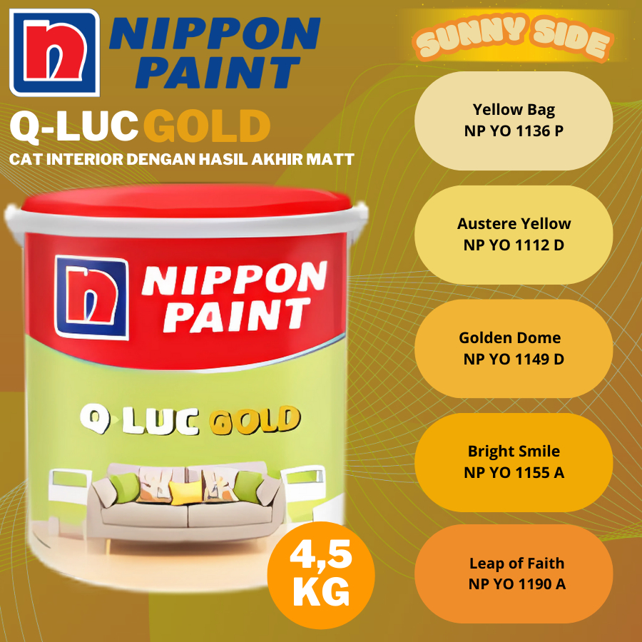 Jual NIPPON Q-LUC GOLD 4,5KG WARNA KUNING CAT TEMBOK WARNA YELLOW BAG ...