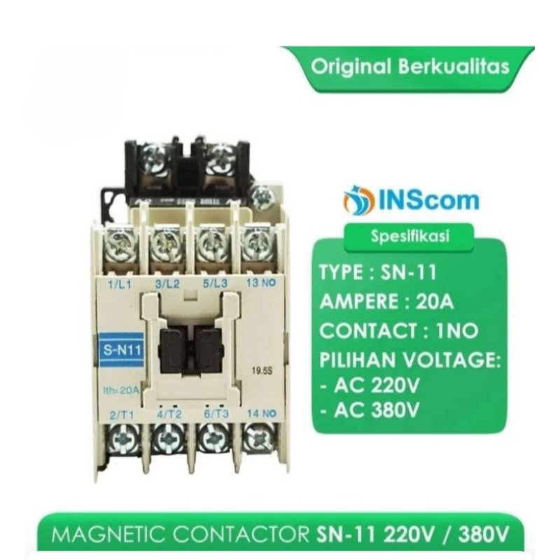 Jual MAGNETIC CONTACTOR SN-11 220V/AC KONTAKTOR - INSCOM | Shopee Indonesia