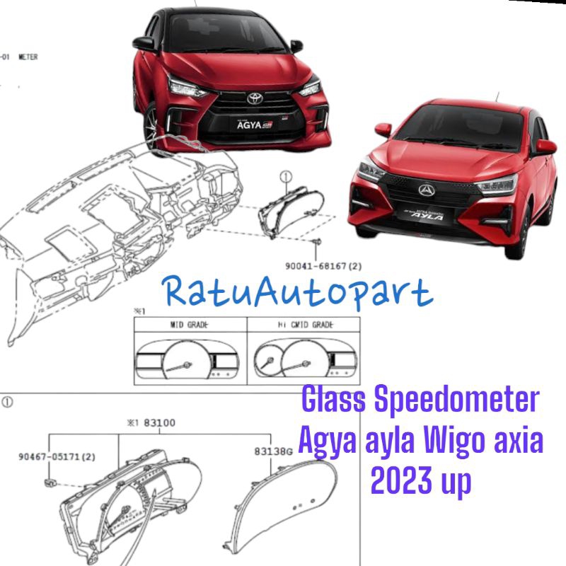 Jual Mika Speedometer New Agya Ayla Wigo Axia 2023 up | Shopee Indonesia