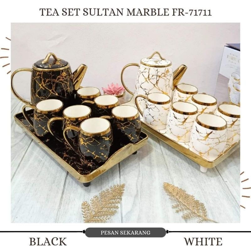 Jual TEA SET SULTAN MARBLE FORMIA WHITE FR71711MW | Shopee Indonesia