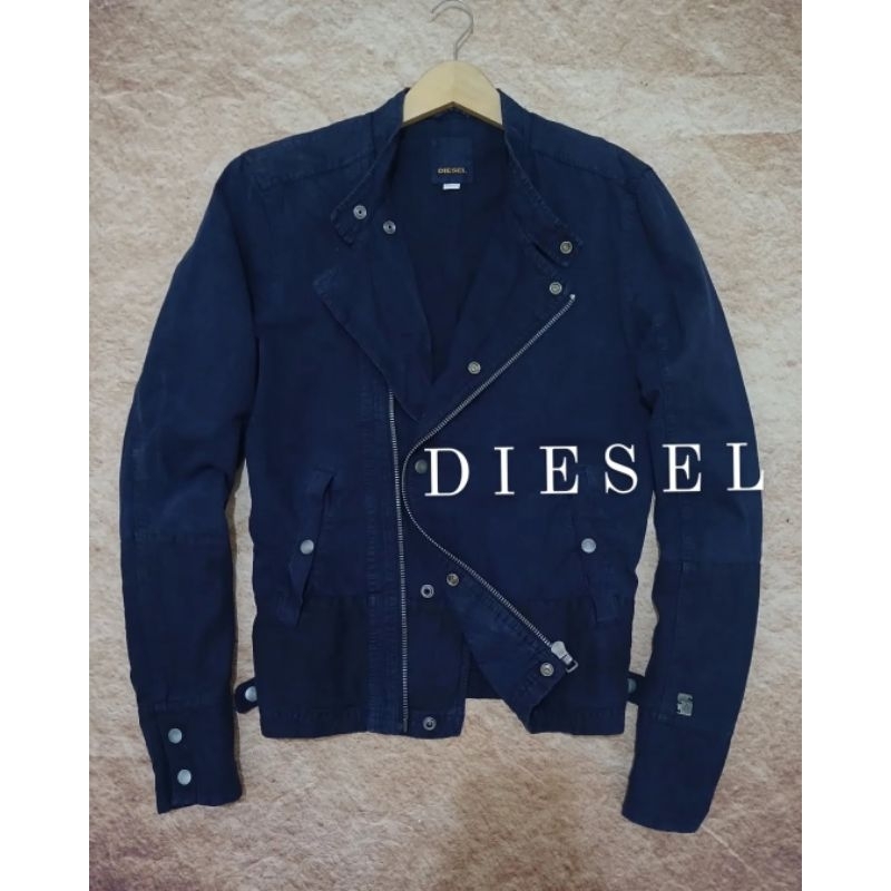 Jual jaket rider DIESEL bahan kanvas tebal model ramones bekas/second ...