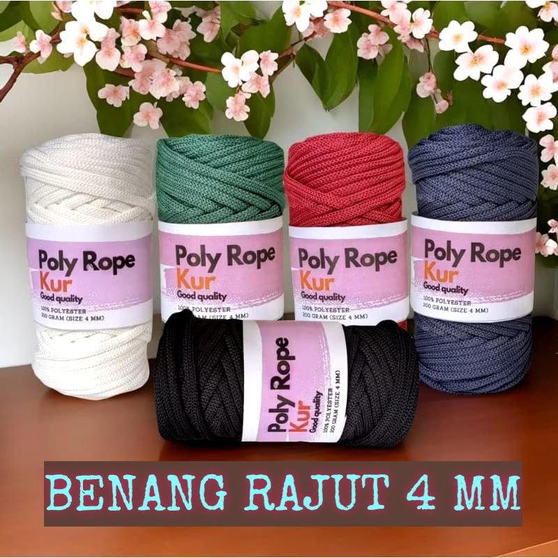 Jual BENANG RAJUT POLY ROPE 4 MM (200 GRAM) talikur POLYESTER 100% ...