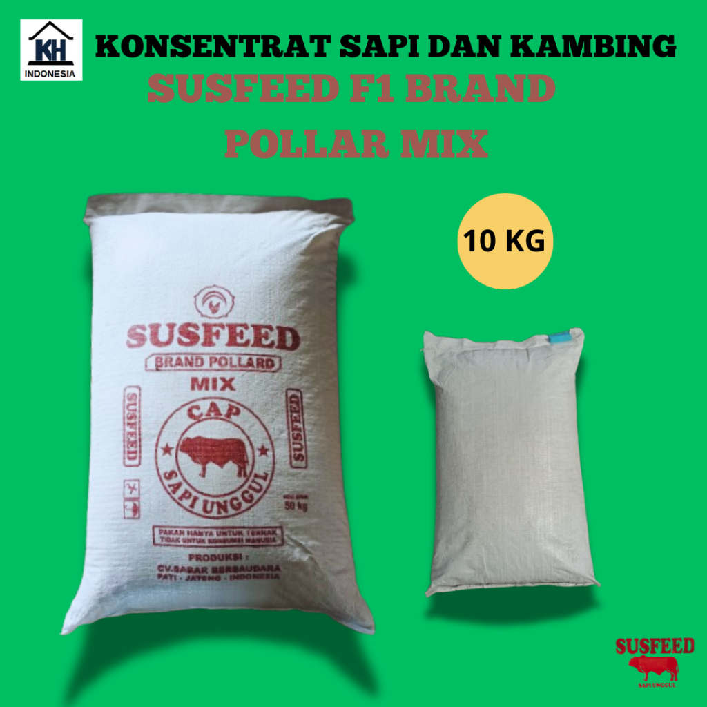Jual REPACK 10 KG - SUSFEED F1 POLLARD MIX - PAKAN SAPI KAMBING DOMBA ...