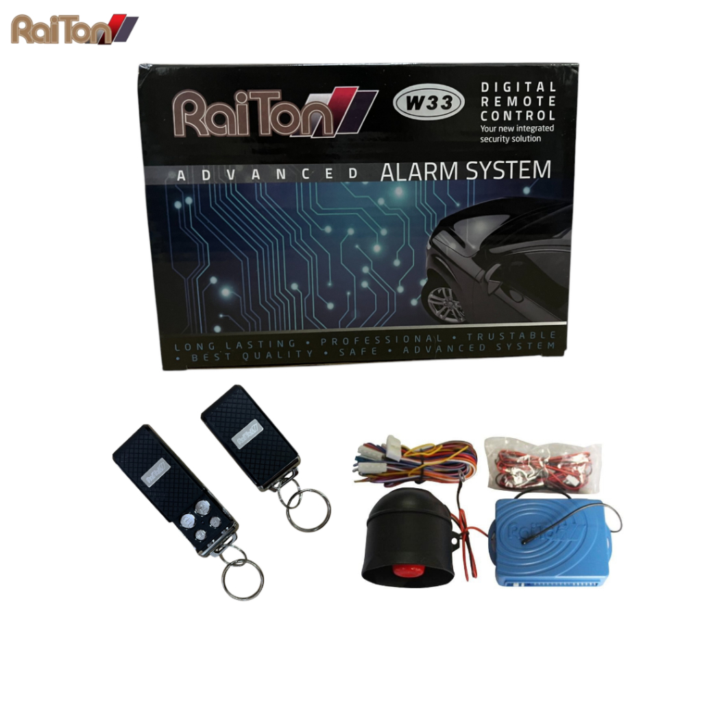 Jual Raiton Alarm Mobil 1 Set Remot Sliding Anti Maling Tipe W-33 ...