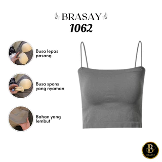Brasay Tank Top Bra Basic Wanita Panjang / Tanktop Square Tali Spaghetti 1062