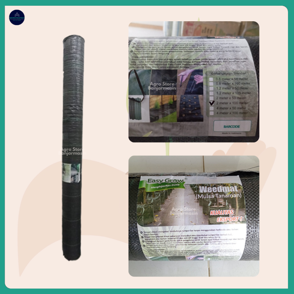 Jual Weedmat Control Easy Grow 2 Meter x 100 Meter Black Terpal Green ...