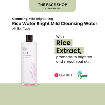 THEFACESHOP Rice Water Bright Mild Cleansing Water (500ml) Micellar Water