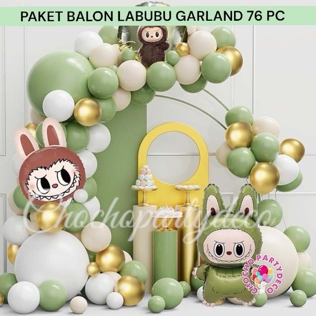 Jual Paket Balon LABUBU GARLAND 76 PC / Dekorasi Ulang Tahun Labubu ...