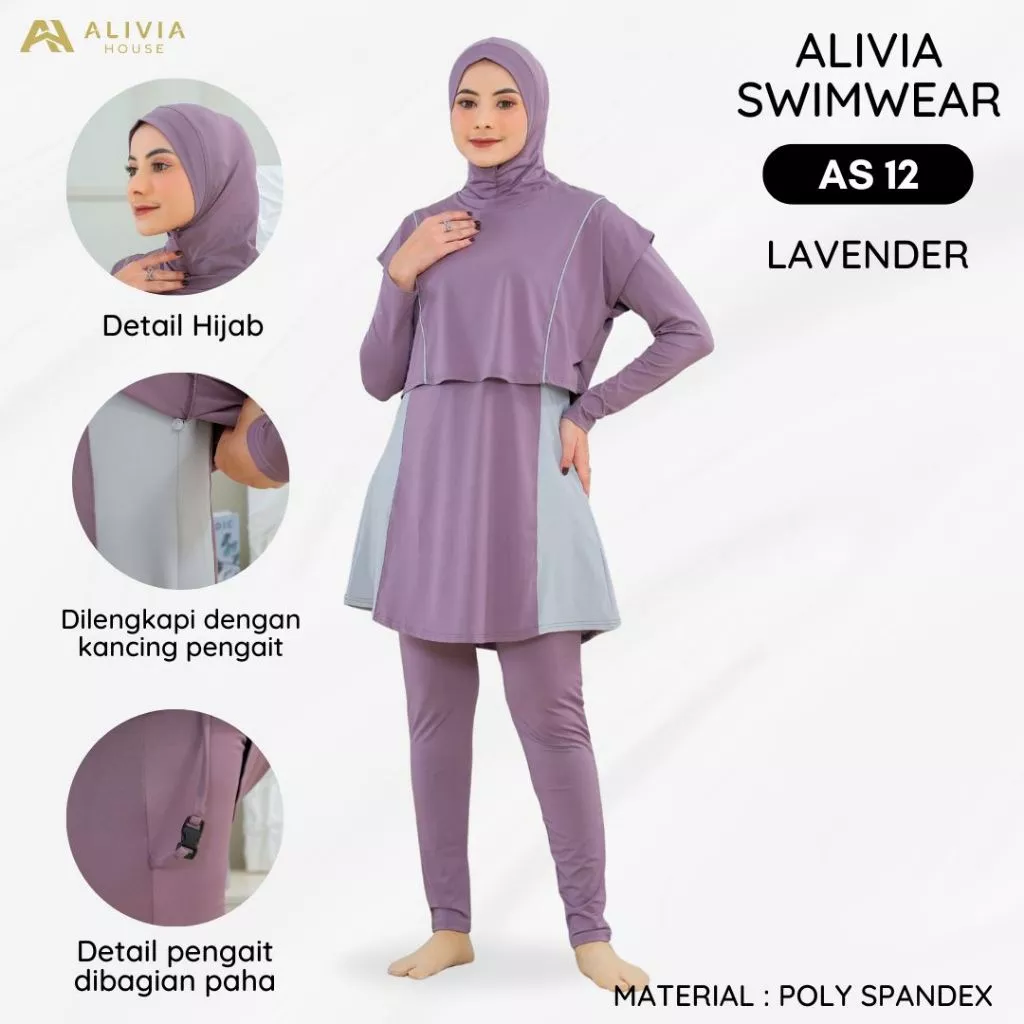 Alivia House Baju Renang Muslimah Syari Dewasa dan Remaja - Swimwear Hijab Poly Spandex