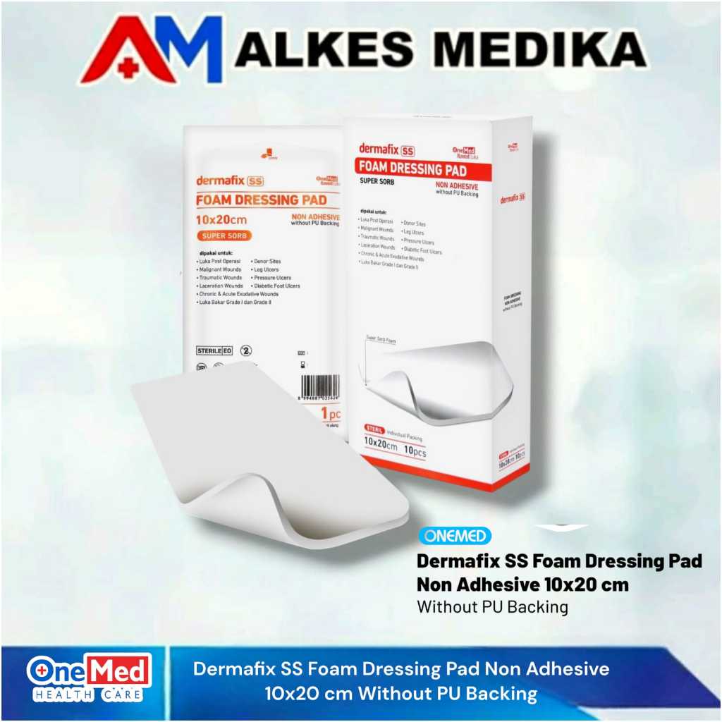 Jual Dermafix SS Foam Dressing Pad Without PU Backing 10 x 20cm OneMed ...